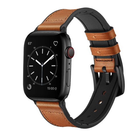 Silicone+Leather strap for Apple watch band 44mm 40mm 38mm 42mm watchband bracelet correa iwatch series 7 SE 6 5 4 3 45mm 41mm